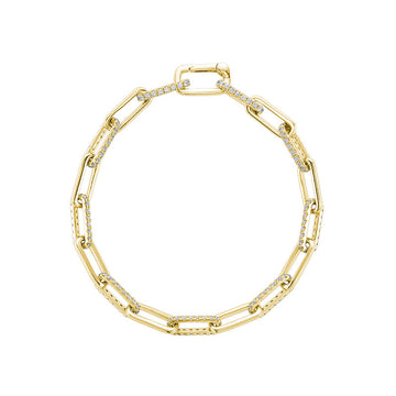 14kt Gold Diamond Paperclip Bracelet