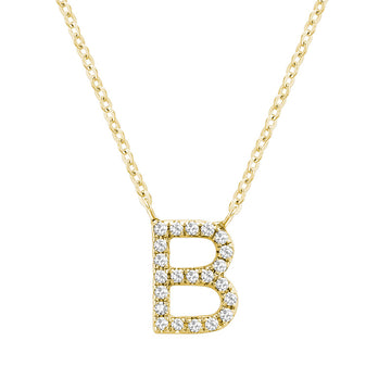 10kt Gold Diamond Inital Necklace