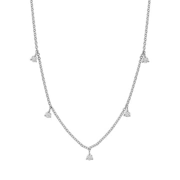 14kt Gold 5 Dangling Diamond Necklace