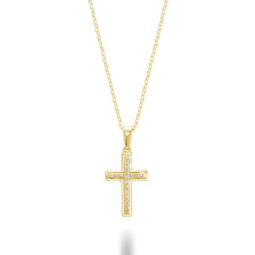14kt Gold 14mm Diamond Cross