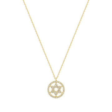 14kt Gold Diamond Frame Star Of David