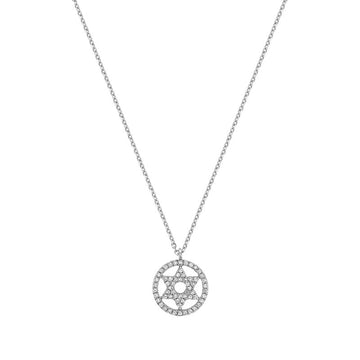 14kt Gold Diamond Frame Star Of David