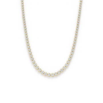 18kt Gold Illusion Setting 16" Diamond Tennis Necklace
