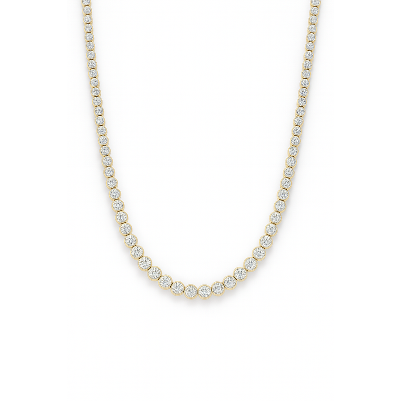 18kt Gold Illusion Setting 16" Diamond Tennis Necklace