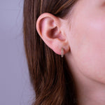 10kt Yellow Gold Spilt Diamond Hoop Earrings