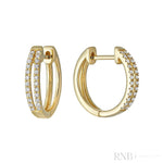 10kt Yellow Gold Spilt Diamond Hoop Earrings