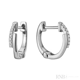 10kt Gold Small Split Diamond Hoop Earrings
