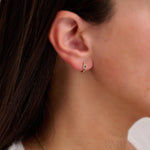 10kt Gold Small Split Diamond Hoop Earrings
