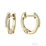 10kt Gold Small Split Diamond Hoop Earrings