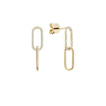10kt Gold Diamond Paperclip Earrings