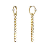 14kt Gold Diamond Hoop with Curb Link Drops