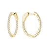 14kt Gold 3/4in Inside Out Diamond Hoop Earrings