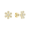 14kt Gold 6 Petal Flower Diamond Earrings