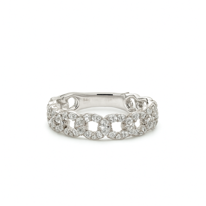 14kt Gold 4mm Diamond Curb Link Ring