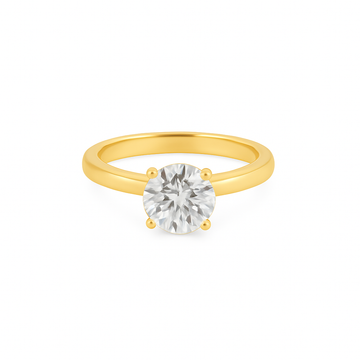 18kt Yellow Gold Flat Solitaire Engagement Ring