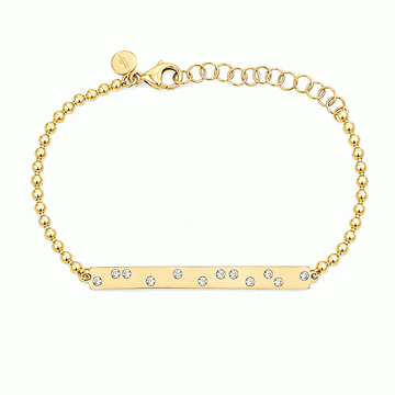 14kt Yellow Gold Gypsy Set Diamond Bar
