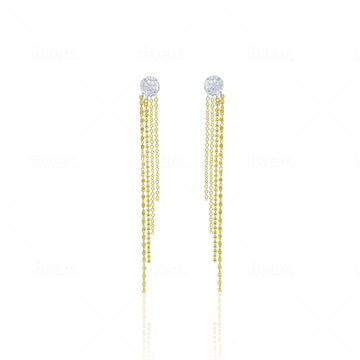 14kt Yellow Gold Diamond Fringe Drop Earring