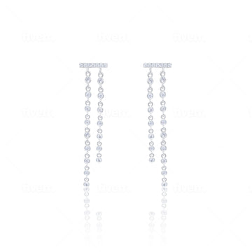 14kt White Gold Diamond Fringe Earrings