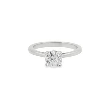 18kt White Gold Ski Top Tapered Shank Engagement Ring