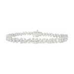 14kt White Gold Lab Grown Diamond Multi Shape Tennis Bracelet