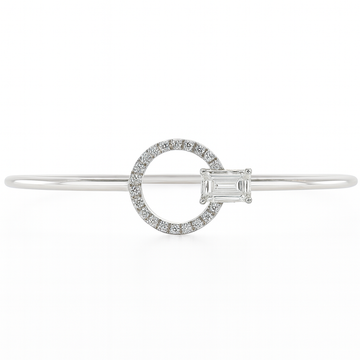 18kt White Gold 11.5mm Circle Diamond Bracelet