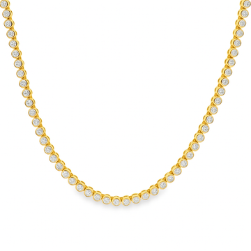 14kt Yellow Gold Lab Grown Diamond Bezel Set Tennis Necklace