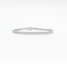 14kt White Gold 4.31ct Bezel Diamond Tennis Bracelet