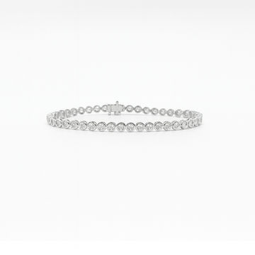 14kt White Gold 4.31ct Bezel Diamond Tennis Bracelet