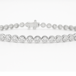 14kt White Gold 4.31ct Bezel Diamond Tennis Bracelet
