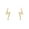 14kt Gold Lightening Blot Diamond Stud Earrings