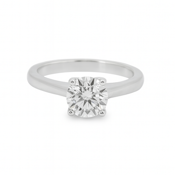 18kt White Gold Flat Solitaire Engagement Ring
