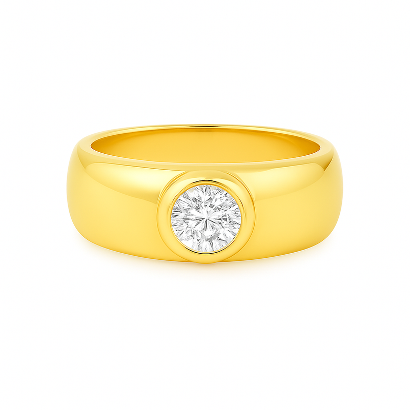 18kt Yellow Gold Taper Lab Grown Diamond Ring