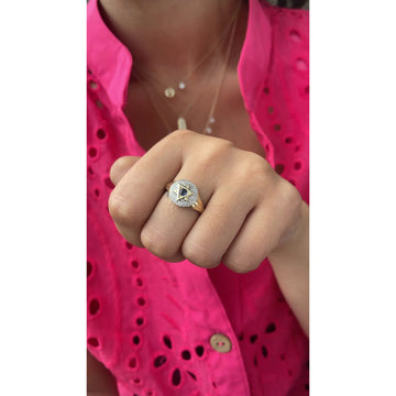 14kt Yellow Gold Star of David Signet Ring