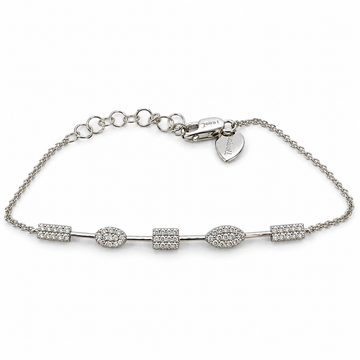 14kt White Gold Diamond Pavé Link Bracelet