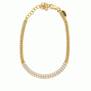 14kt Yellow Gold Double Herringbone Double Diamond