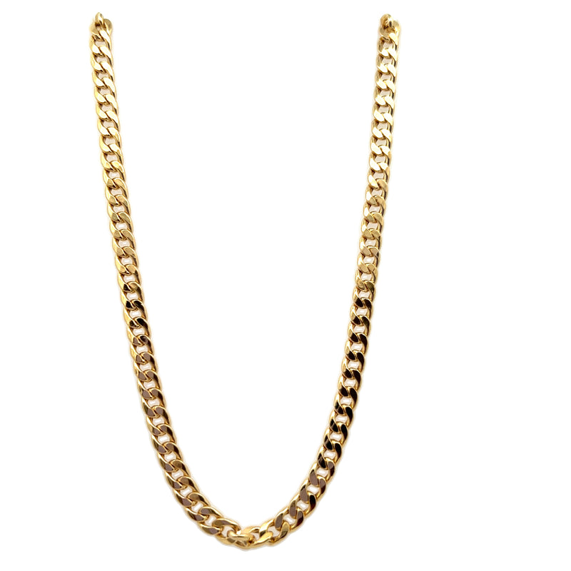 18kt Yellow Gold 20 Inches Hollow Open Curb Chain