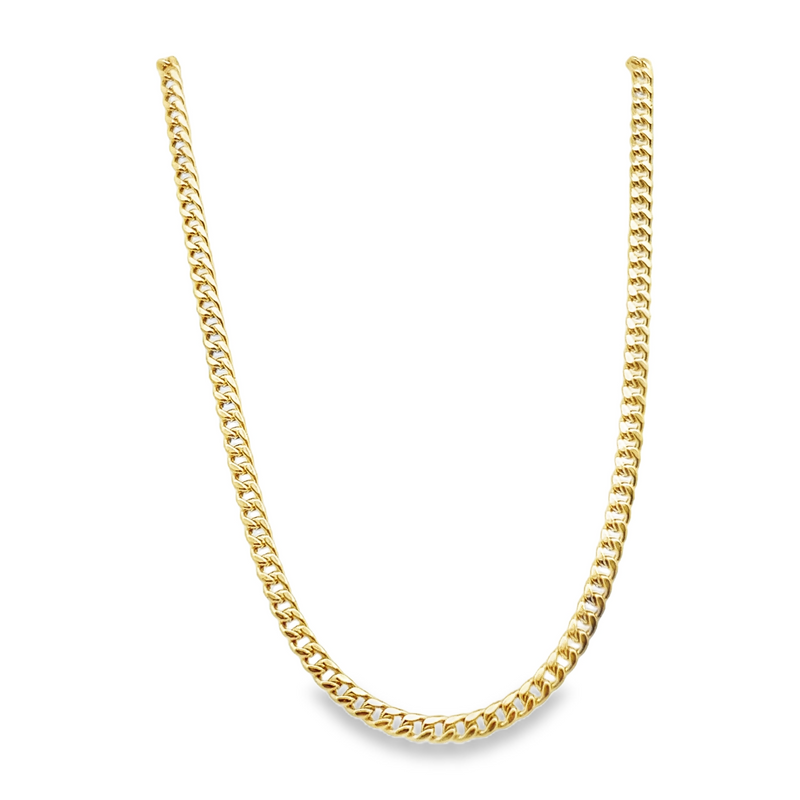 10kt Yellow Gold 3.5mm 22 Inch Hollow Curb Chain