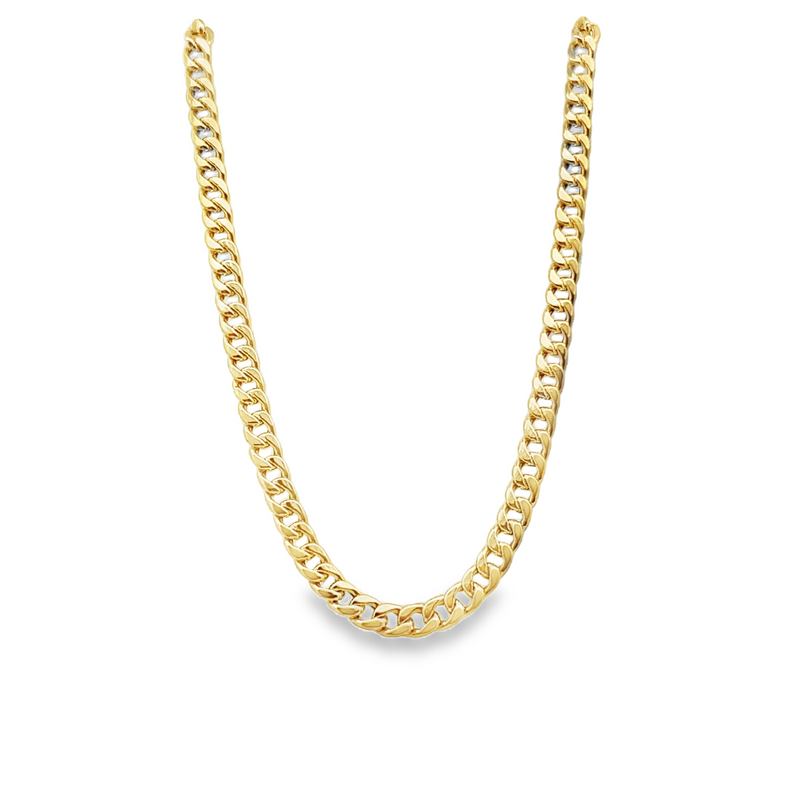 10kt Yellow Gold 4.4mm 22 Inch Hollow Curb Chain