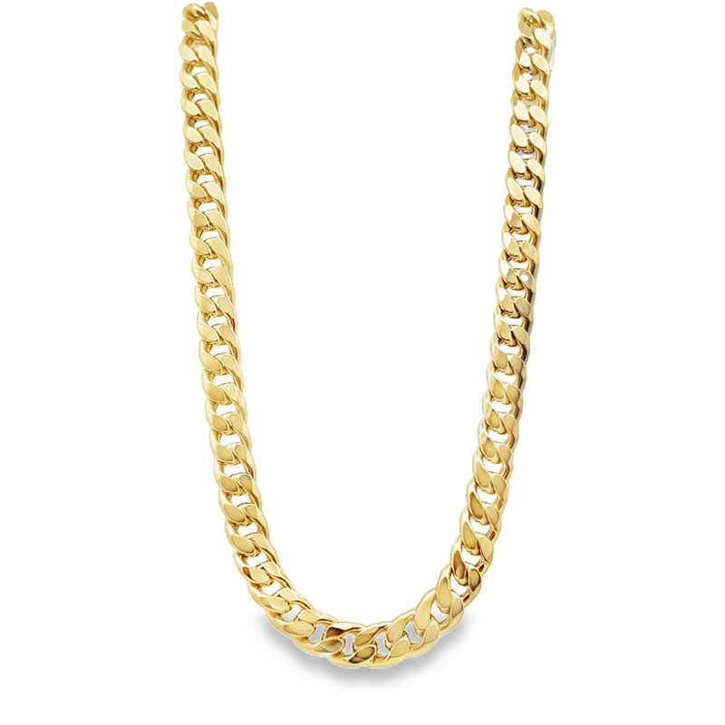 10kt Yellow Gold 6.55mm 24 Inch Hollow Curb Chain