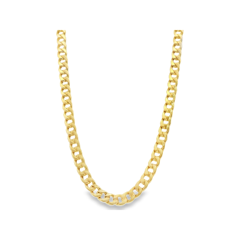 14kt Yellow Gold 4.35mm Hollow Curb Chain