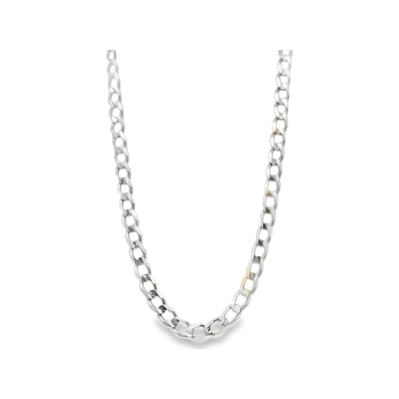 18kt White Gold 22" Open Curb Chain