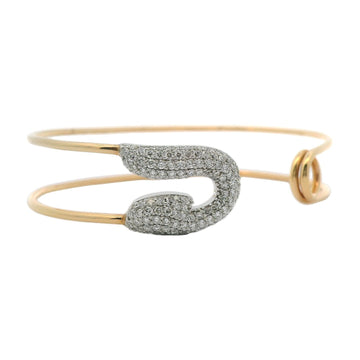 18kt Safety Pin Diamond Design Bracelet