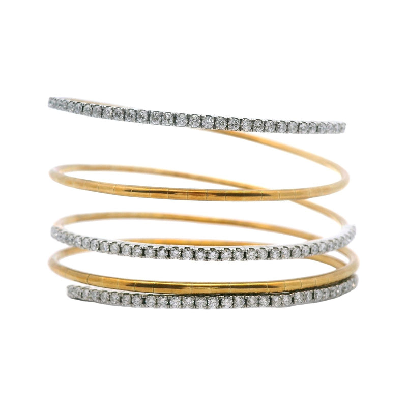 18kt Yellow Gold Wrap 3 Diamond Sections Bracelet