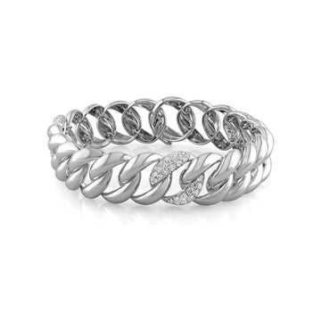 18kt Gold 14mm Diamond Curb Link Bracelet