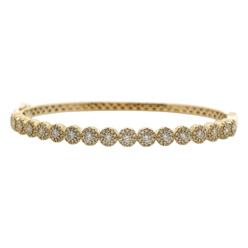 14kt Yellow Gold Martini Halo Diamond Bangle