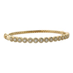 14kt Yellow Gold Martini Halo Diamond Bangle