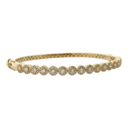 14kt Yellow Gold Martini Halo Diamond Bangle