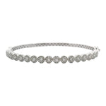 14kt White Gold Martini Halo Diamond Bangle