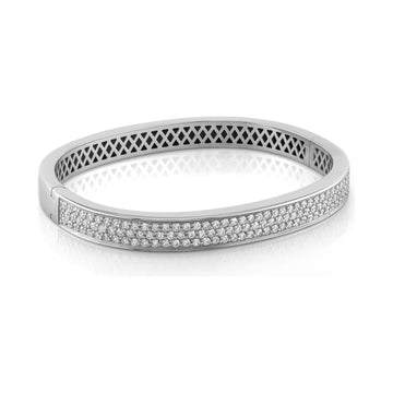 18kt Gold 3 Row Pavé Bangle