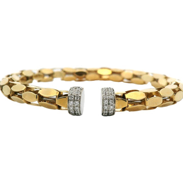 18kt Yellow Gold Open Diamond Ends Bangle